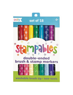 Marcadores de Sello Doble Cara Ooly - 18 Colores Lavables