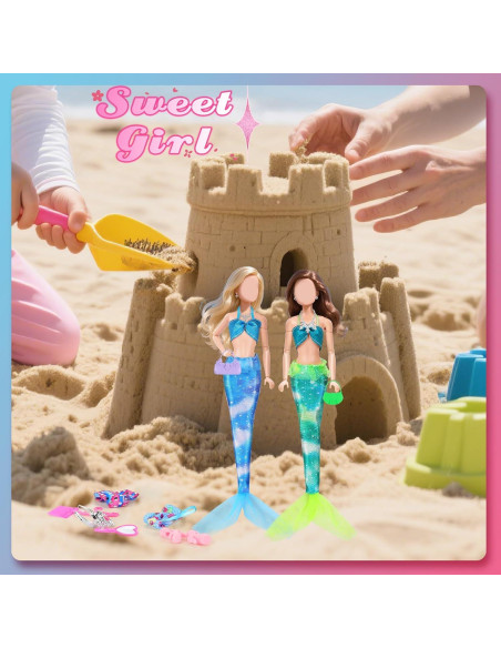Kit de Ropa de Muñeca Sirena Biggun - 6 Vestidos y 10 Trajes de Baño Kit de Ropa de Muñeca Sirena Biggun - 6 Vestidos y 10 Trajes de Baño