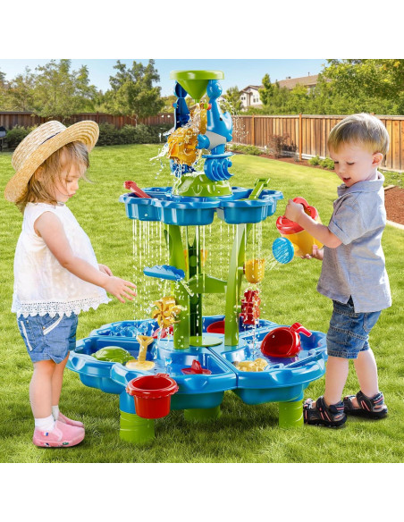 Mesa de Agua y Arena NIPLOOOW 60x60 cm para Niños 3-5 Años Mesa de Agua y Arena NIPLOOOW 60x60 cm para Niños 3-5 Años