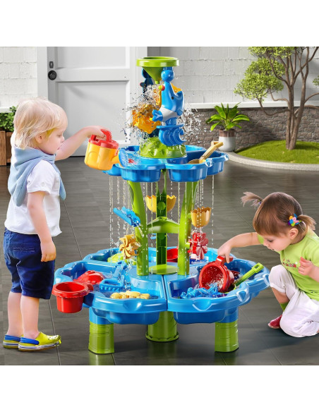 Mesa de Agua y Arena NIPLOOOW 60x60 cm para Niños 3-5 Años Mesa de Agua y Arena NIPLOOOW 60x60 cm para Niños 3-5 Años