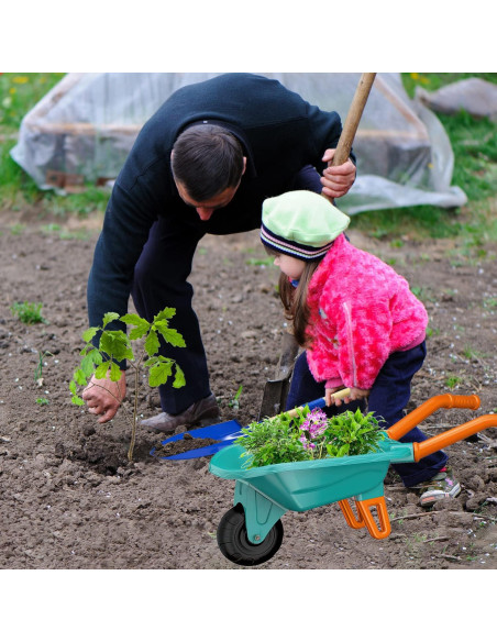 Juego de Jardinería para Niños Qtioucp con Carretilla Verde Juego de Jardinería para Niños Qtioucp con Carretilla Verde