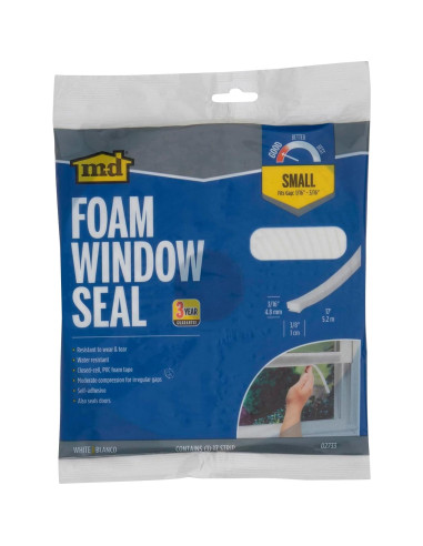 Sello de Ventana de Espuma M-D 5.18 m Autoadhesivo Blanco