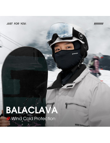 Máscara Balaclava LONGLONG 2 Piezas Negra Invierno Unisex