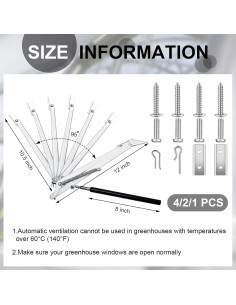 Abridor Automático de Ventana para Invernadero Amylove 2 Pcs 2
