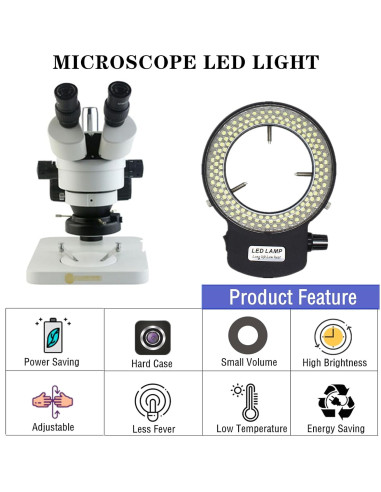 Iluminador LED Anular para Microscopio MeYourRow 144W Negro