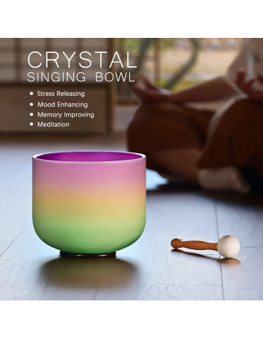 Cuenco de Cuarzo Cristal Mate 20.32cm Nota B CVNC para Meditación