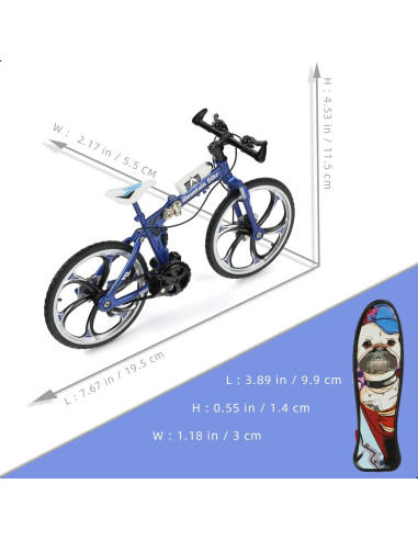 Bicicleta de Montaña Plegable Risopen 1:8 Azul Juguete Decorativo