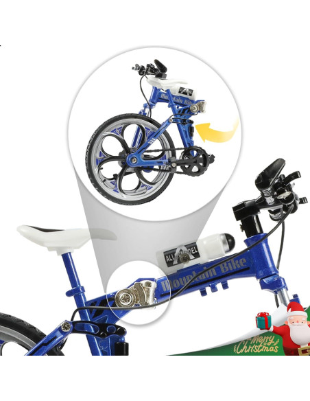 Bicicleta de Montaña Plegable Risopen 1:8 Azul Juguete Decorativo Bicicleta de Montaña Plegable Risopen 1:8 Azul Juguete Decorativo