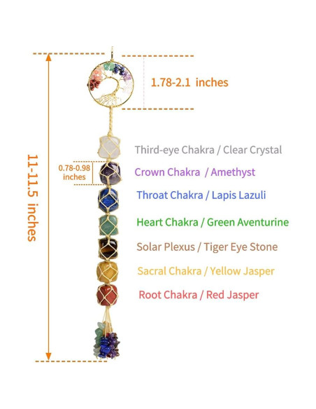Árbol de la Vida 7 Chakras Anjiucc Hecho a Mano 27.9 cm Árbol de la Vida 7 Chakras Anjiucc Hecho a Mano 27.9 cm