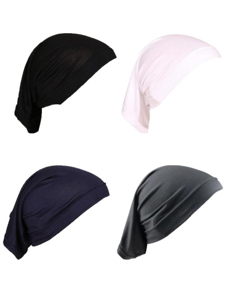 Gorro Hijab Elástico Yeieeo para Mujeres - 4 Piezas Transpirables Gorro Hijab Elástico Yeieeo para Mujeres - 4 Piezas Transpirables