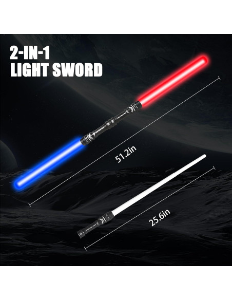 Espadas Luminosas 2-en-1 Doble Sable LED 7 Colores para Niños Espadas Luminosas 2-en-1 Doble Sable LED 7 Colores para Niños