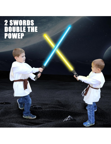 Espadas Luminosas 2-en-1 Doble Sable LED 7 Colores para Niños