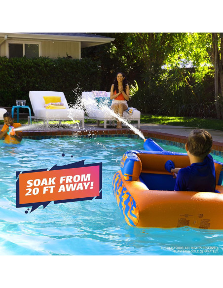 Flotador Inflable NERF Super Soaker Megaforce con Lanzador Flotador Inflable NERF Super Soaker Megaforce con Lanzador