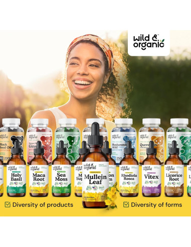 Tintura de Mullein Silvestre y Orgánico 59 ml - Apoyo Pulmonar
