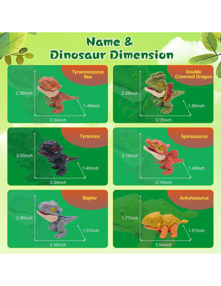 Juguetes de Dinosaurios para Dedos Zwish - 6 Piezas Creativas Juguetes de Dinosaurios para Dedos Zwish - 6 Piezas Creativas