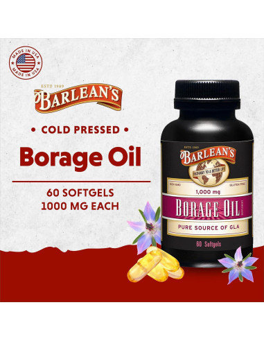 Suplemento de Aceite de Borraja Barlean's 1000 mg 60 Softgels