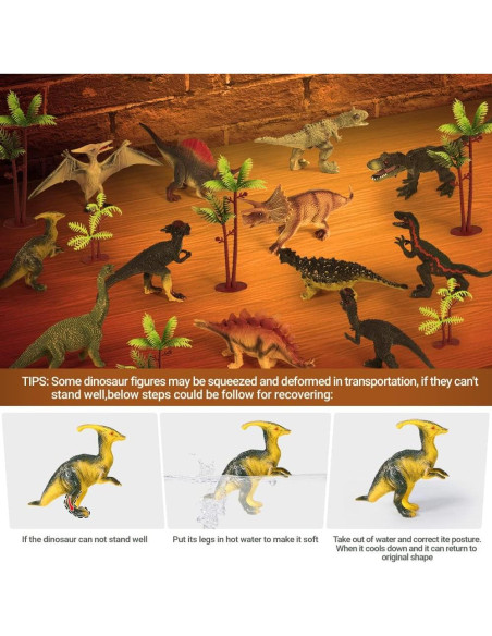 Juguetes de Dinosaurios OENUX 12 Figuras Realistas con Libro Juguetes de Dinosaurios OENUX 12 Figuras Realistas con Libro