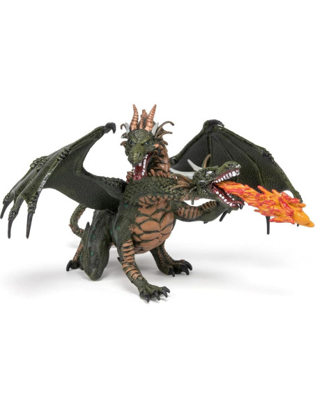 Figurita Papo Dragón de Dos Cabezas Pintada a Mano 19.1 cm Figurita Papo Dragón de Dos Cabezas Pintada a Mano 19.1 cm