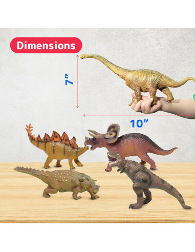 Juego de Juguetes de Dinosaurios Jumbo Prextex - 5 Piezas 28-36 cm