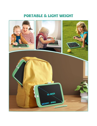 Tableta de Escritura LCD TEKFUN 10" Verde para Niños