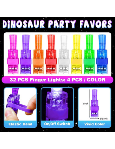 32 Luces de Dedo de Dinosaurio COKOKA para Cumpleaños