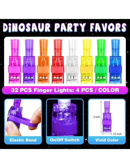 32 Luces de Dedo de Dinosaurio COKOKA para Cumpleaños 32 Luces de Dedo de Dinosaurio COKOKA para Cumpleaños