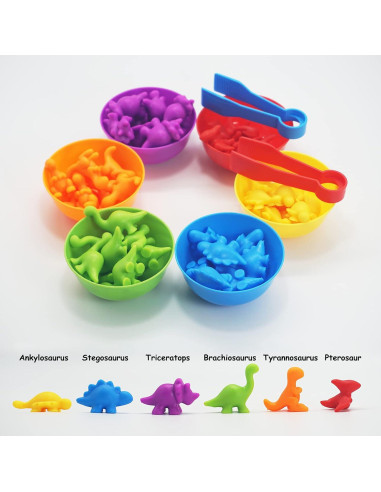 Juego Educativo de Clasificación Dinosaurios ABCaptain - 6 Colores