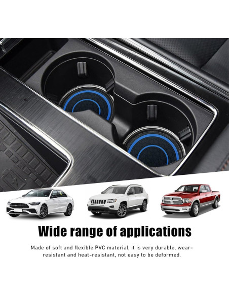 4 Posavasos Antideslizantes Sylvil para Coche Azul 6.99 cm 4 Posavasos Antideslizantes Sylvil para Coche Azul 6.99 cm