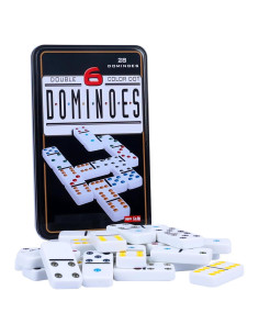Juego de Dominó Doble 6 GOTHINK con Caja de Lata - 28 Fichas