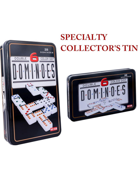 Juego de Dominó Doble 6 GOTHINK con Caja de Lata - 28 Fichas Juego de Dominó Doble 6 GOTHINK con Caja de Lata - 28 Fichas