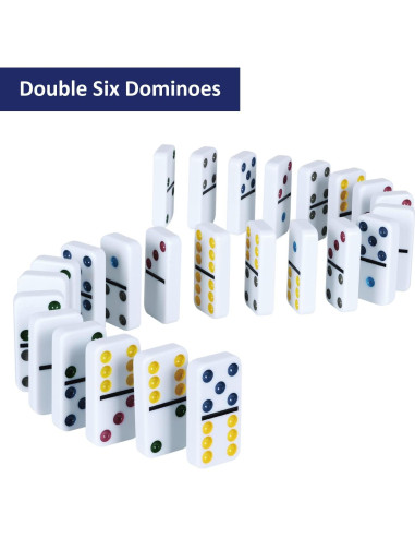 Juego de Dominó Doble 6 GOTHINK con Caja de Lata - 28 Fichas