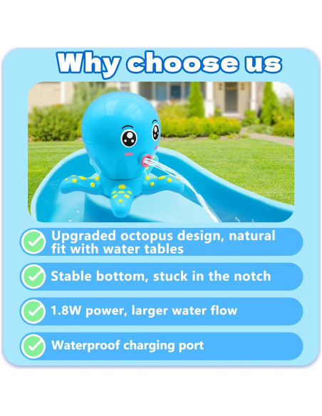 Bomba de Mesa de Agua Octopus 2500mAh Azul para Niños Bomba de Mesa de Agua Octopus 2500mAh Azul para Niños