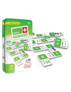 Dominó de Suma Junior Learning JL481, 28 Piezas, Blanco