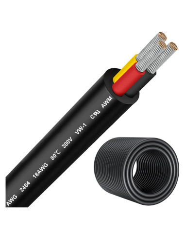 Cable eléctrico 16 AWG KINXIYU 9.14 m impermeable UV