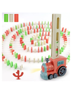 Juego de tren de dominó Gooswexmzl 200 piezas para niños 3-7 años
