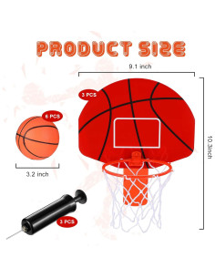 Juego de Canasta de Basura Honoson con 3 Aros y 6 Pelotas 2