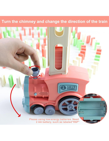 Juego de tren de dominó Gooswexmzl 200 piezas para niños 3-7 años