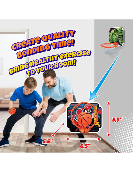 Aro de Baloncesto Mini JA-RU Spiderman con Pelota 10.16 cm Aro de Baloncesto Mini JA-RU Spiderman con Pelota 10.16 cm