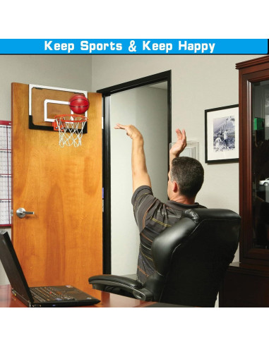 Juego de Aros de Baloncesto Mini Amarlozn con 3 Balones de Goma