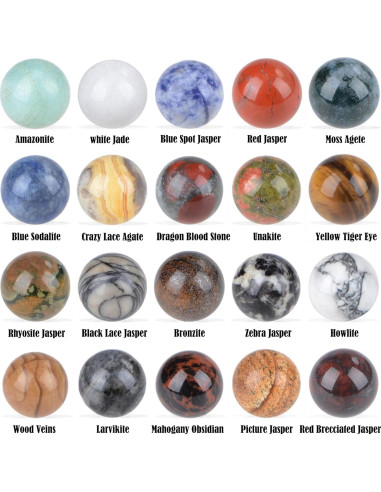 Esferas de Piedra Preciosa Natural LPBeads 16mm 20pcs