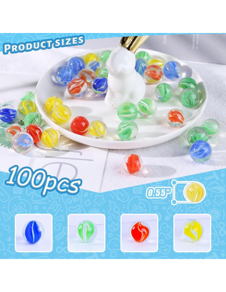 Canicas de Vidrio 100PCS LOVESTOWN para Juegos y Decoración Canicas de Vidrio 100PCS LOVESTOWN para Juegos y Decoración