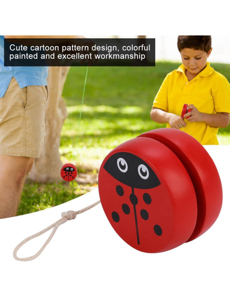 Yoyo de Madera KooingTech para Niños 3-6 Años Mariquita 6x6cm Yoyo de Madera KooingTech para Niños 3-6 Años Mariquita 6x6cm
