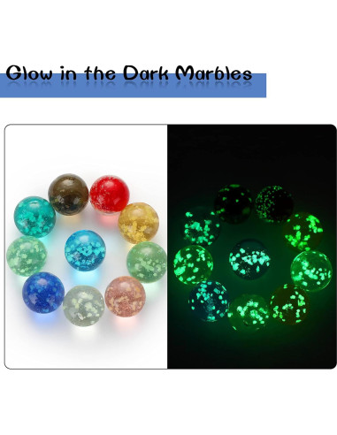 Canicas de Vidrio Brillantes Skylety 50 Piezas 16 mm 10 Colores