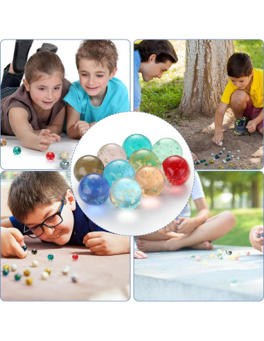 Canicas de Vidrio Brillantes Skylety 50 Piezas 16 mm 10 Colores