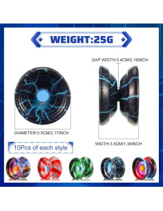 Yoyo Reversible de Metal Lenwen - 50 Piezas para Principiantes 2