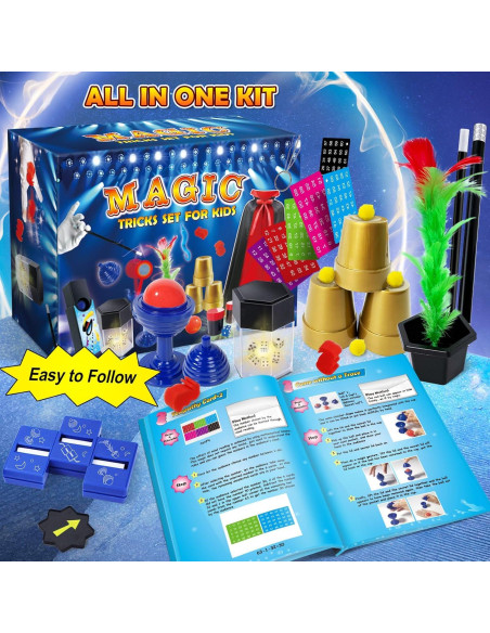 Kit de Magia PATIFEED con Disfraz para Niños 6 a 12 Años Kit de Magia PATIFEED con Disfraz para Niños 6 a 12 Años