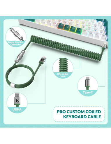 Teclado Mecánico ZIYOU LANG RK-T8 68 Teclas RGB Verde