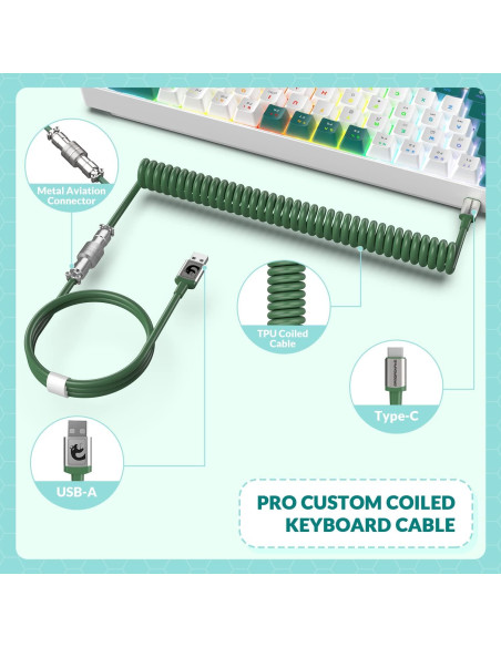 Teclado Mecánico ZIYOU LANG RK-T8 68 Teclas RGB Verde Teclado Mecánico ZIYOU LANG RK-T8 68 Teclas RGB Verde