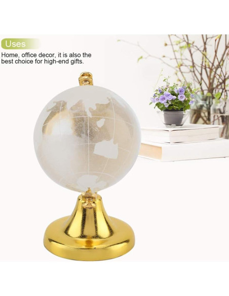 Globo de Cristal Tiiyee 6.5cm Mapa del Mundo Decorativo Globo de Cristal Tiiyee 6.5cm Mapa del Mundo Decorativo