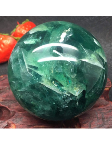 Esfera de Cristal de Cuarzo Fluorita QueenBox 40-50mm Verde